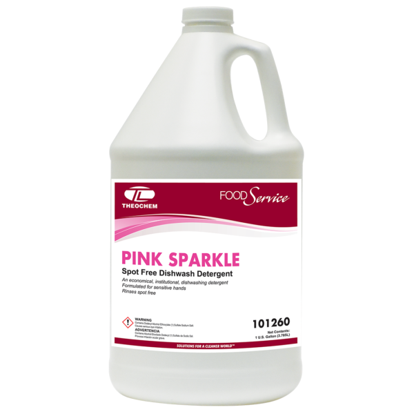Pink Sparkle spot free dishwash detergent