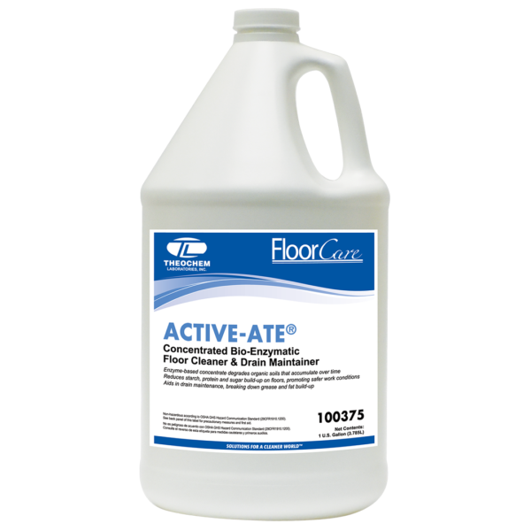 Active-Ate aoncentrated bio-enzymatic floor cleaner & drain maintainer Theochem Floor Care