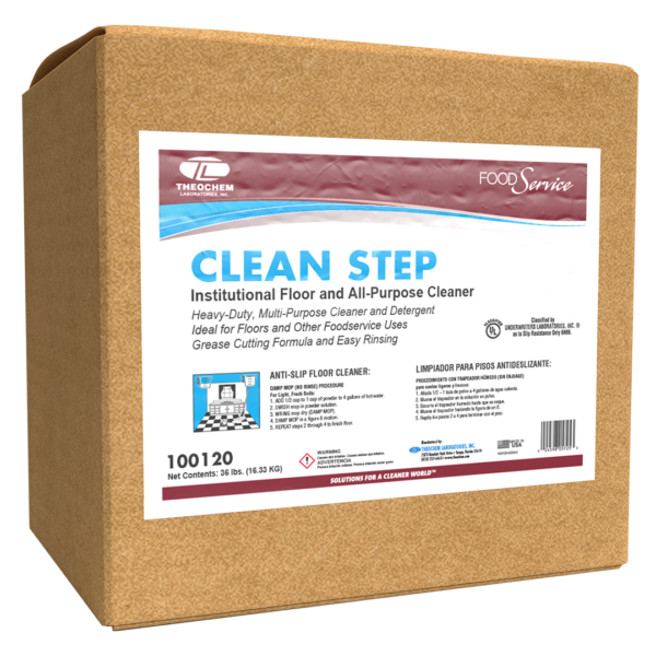 Clean Step institutional floor and all-purpose cleaner Theochem Food Service